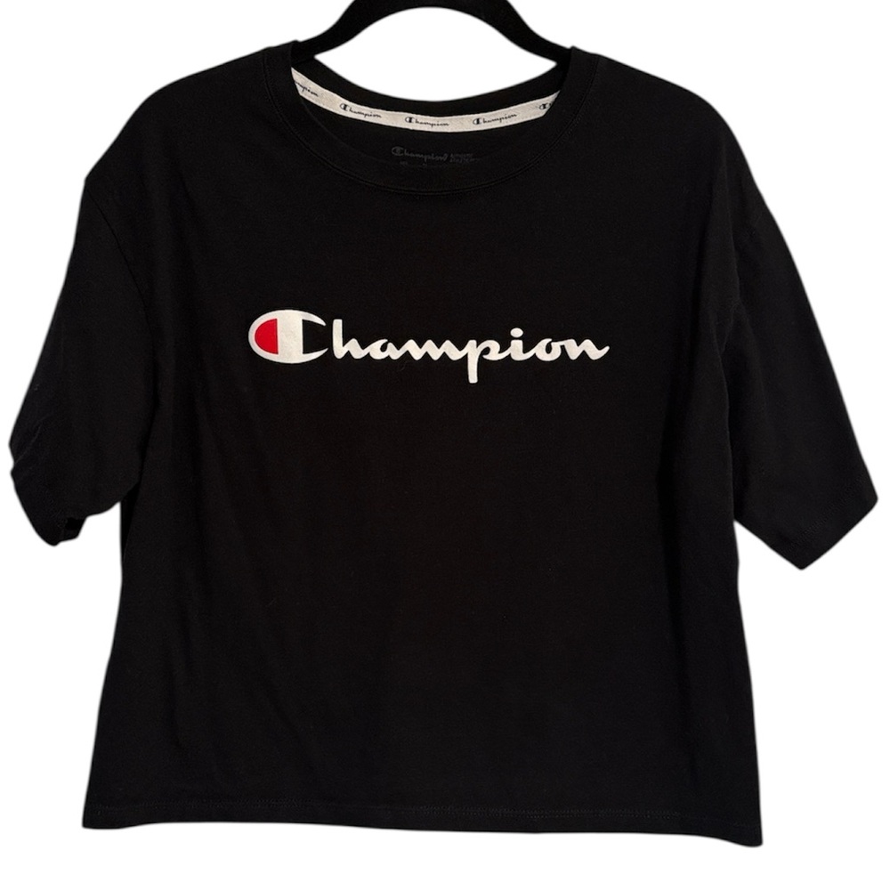 🖤 Champion Black and White Cropped Short Sleeve Top